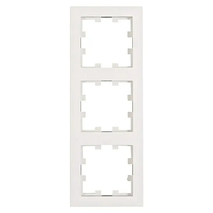 Schrack Abdeckrahmen Visio S 55 - L x B x H: 222 x 80 x 10,2 mm, Weiß, 3-fach - Weißer dreifach-Montagerahmen für Elektroinstallationen mit drei Öffnungen.