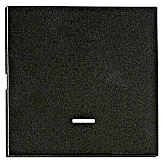Schrack Wippschalter Visio S 55 (L x B x H: 55 x 55 x 7 mm, Schwarz, Kunststoff, mit Linse Symbol)