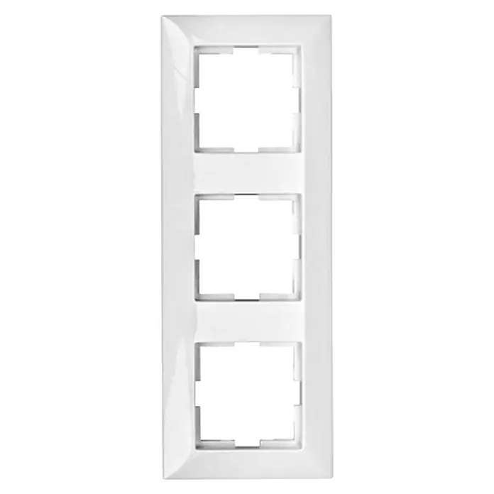 Schrack Abdeckrahmen Visio S 50 - 3-fach, Weiß, Kunststoff - Weißer 3-fach-Elektroeinbaurahmen für modulare Einsätze.