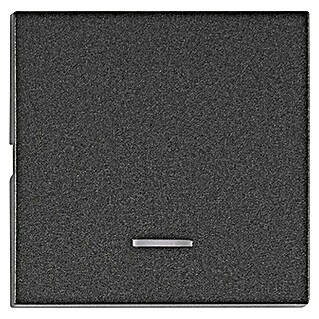 Schrack Wippschalter Visio S 50 mit Linse (L x B x H: 50 x 50 x 7 mm, Anthrazit, Kunststoff)