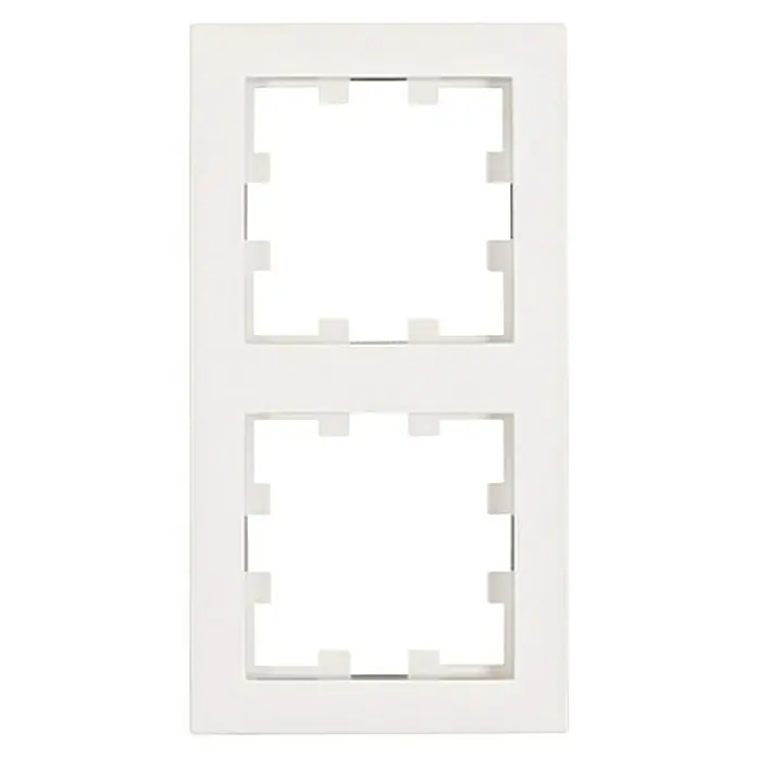 Schrack Abdeckrahmen Visio S 55 - L x B x H: 151 x 80 x 10,2 mm, Weiß, Kunststoff - Weißer Doppelrahmen für modulare elektrische Module.