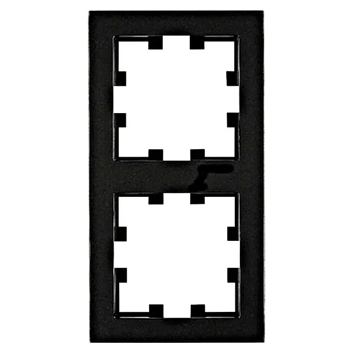 Schrack Abdeckrahmen Visio S 55 - L x B x H: 151 x 80 x 10,2 mm, Schwarz, Kunststoff - Schwarz zweifacher Bilderhalter mit Ecklaschen für Fotos oder Dias.