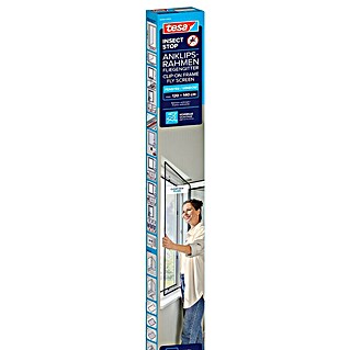 Tesa Inzethor Insect Stop clip-on frame (b x h: 1,2 x 1,4 m, Montage hor: Klemmen, Antraciet)