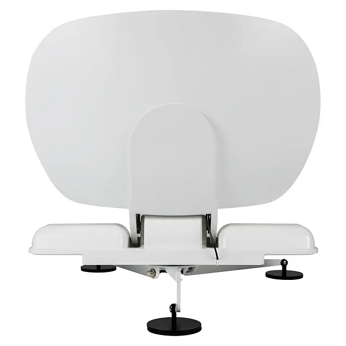 Camping First Satelliten-Antenne Satmex mobil 3 - Anzahl Nutzer: 1, Weiß - Weißer klappbarer Duschsitz mit Rückenlehne und Armlehnen, für Barrierefreiheit im Bad.