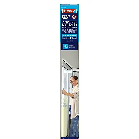 Tesa Insect Stop Insektenschutzfenster Insect Stop Anklipsrahmen
