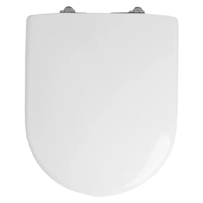 Roca Meridian-N Tapa de WC - Termoplástico, Blanco - Un asiento de inodoro blanco que ofrece una estética limpia y minimalista para baños modernos. Su superficie lisa promete fácil mantenimiento e higiene.
