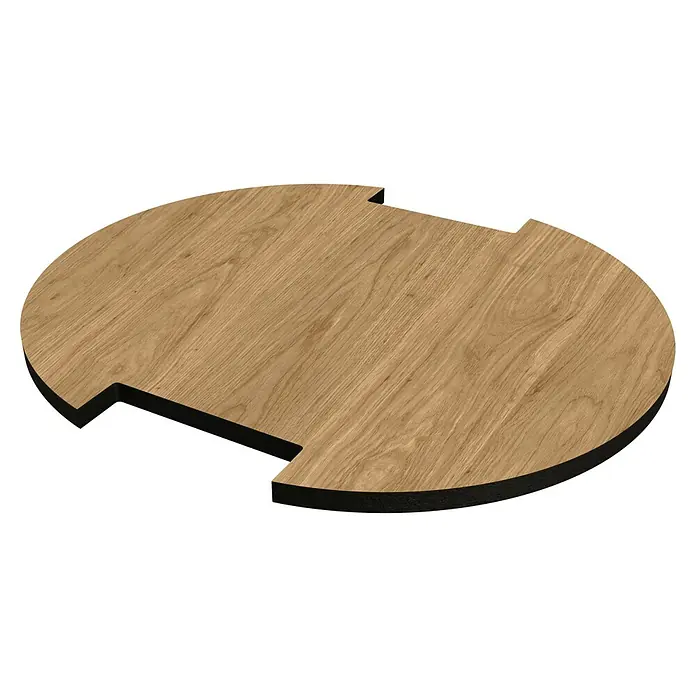 Mixpol Profile Regalboden Ovelo Saragossa - 25,5 x 22,3 cm, Natur, 2 Stk. - Unregelmäßig geformtes Holzbrett mit hellbrauner Holzoptik-Oberfläche und dunklen Kanten.