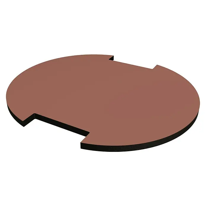 Mixpol Profile Regalboden Ovelo Nude - 25,5 x 22,3 cm, Nude, 2 Stk. - Dunkel rotbraune ovale Unterlage mit zwei Kerben am oberen Rand und dickem Profil.