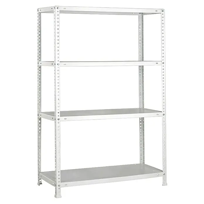 Simonrack Simonclassic Estantería metálica Comfort Mini - Al x An x Pr: 150 x 80 x 40 cm, Capacidad de carga por balda: 100 kg, Número de baldas: 4 ud., Atornillado, Galvanizado - Estantería metálica blanca con varios estantes ajustables para almacenamiento.