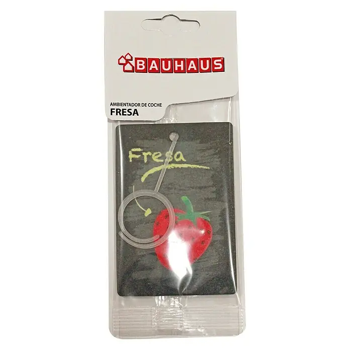 BAUHAUS Ambientador de coche - Fresa - Ambientador para coche Bauhaus con aroma a fresa en su embalaje original. ¡Aromatiza tu coche!