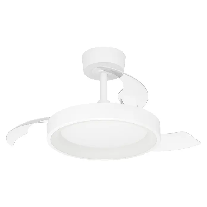 Eglo Deckenventilator Torreya - Weiß, 77 cm - Weißer Deckenventilator mit integriertem LED-Licht und drei durchscheinenden Flügeln.
