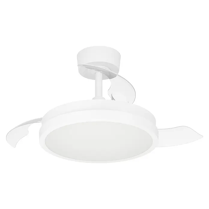 Eglo Deckenventilator Malpica - Weiß, 77 cm - Weißer Deckenventilator mit versenkbaren Flügeln und integrierter LED-Beleuchtung.