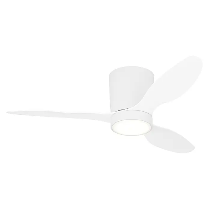 Eglo Deckenventilator Baracarès - Weiß, 106 cm - Weißer moderner Deckenventilator mit drei Flügeln und integrierter runder LED-Beleuchtung. Sorgt für Luftzirkulation und Raumlicht.