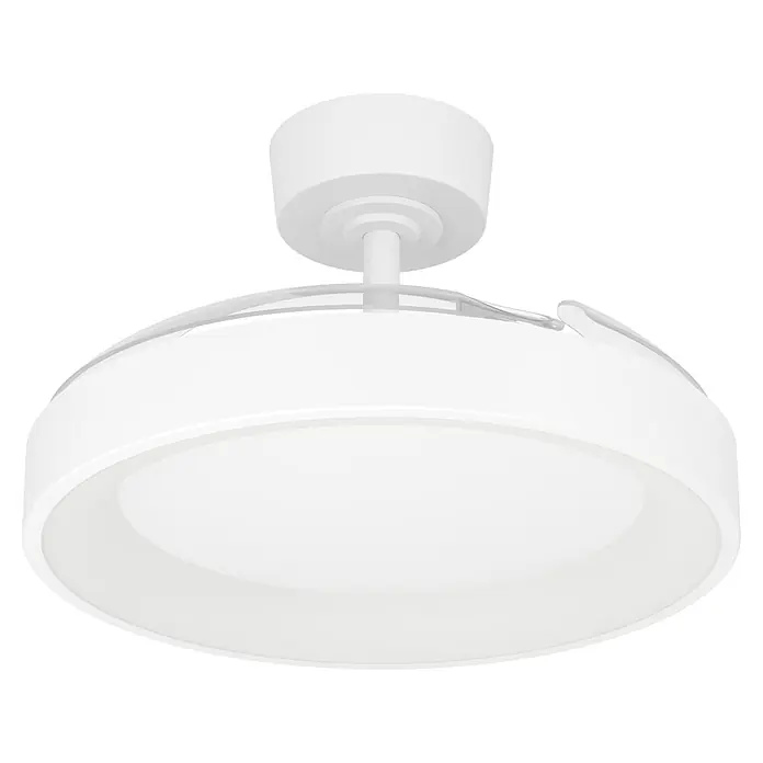 Eglo Deckenventilator Torreya - Weiß, 98 cm - Weiße, runde, moderne LED-Deckenleuchte. Diffuses Lichtpanel mit elegantem Außenring.