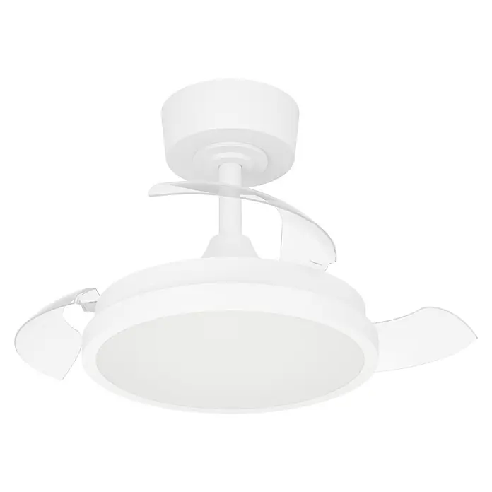 Eglo Deckenventilator Malpica - Weiß, 63 cm - Weißer Deckenventilator mit integrierter LED-Leuchte und drei subtilen, lichtdurchlässigen Flügeln.
