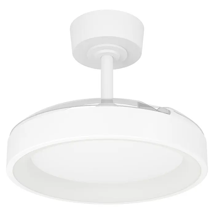 Eglo Deckenventilator Torreya - Weiß, 77 cm - Moderner weißer Deckenventilator mit integriertem LED-Licht und rundem Design zur Deckenmontage.