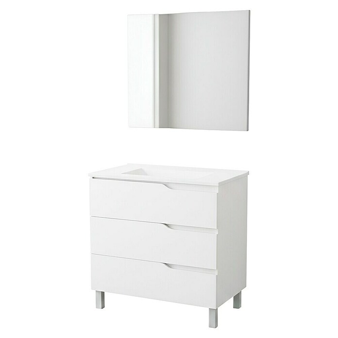 Conjunto de mueble de baño Riva (Ancho: 80 cm, Blanco, 3 pzs.) | BAUHAUS