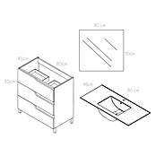 Conjunto de mueble de baño Riva (Ancho: 80 cm, Blanco, 3 pzs.) | BAUHAUS