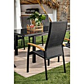 Sunfun Melina Gartensessel (B x T x H: 63 x 68 x 111 cm, Schwarz, Teak/Textilen/Aluminium, Stapelbar) | BAUHAUS