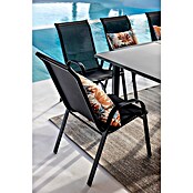 Silla de jardín Moliné (L x An x Al: 76,5 x 53 x 93 cm, Antracita, Acero/Textiline, Apilable) | BAUHAUS