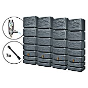 4rain Wandtank Slim (Gesamt Fassungsvermögen: 1 400 l, Steingrau, Kunststoff) | BAUHAUS