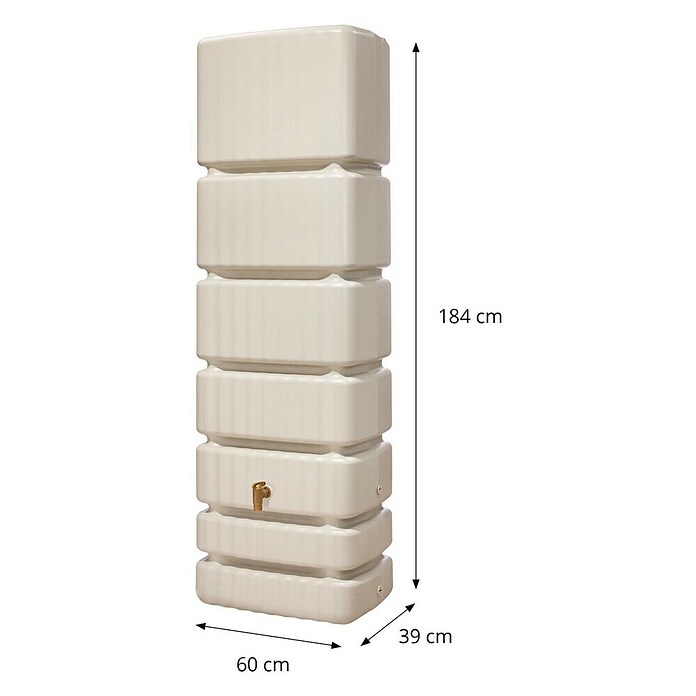 4rain Wandtank Slim (Gesamt Fassungsvermögen: 1 400 l, Sandbeige, Kunststoff) | BAUHAUS