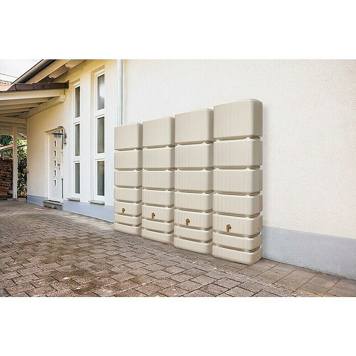 4rain Wandtank Slim (Gesamt Fassungsvermögen: 1 400 l, Sandbeige, Kunststoff) | BAUHAUS