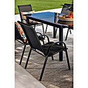 Silla de jardín Moliné (L x An x Al: 76,5 x 53 x 93 cm, Antracita, Acero/Textiline, Apilable) | BAUHAUS