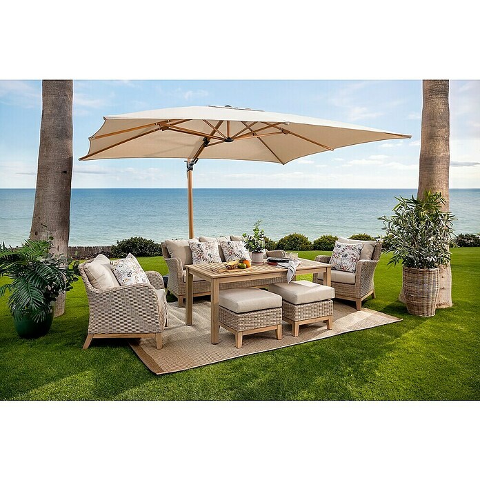 Sunfun Ampelschirm Capri (Beige, Bespannungsmaß (L x B): 300 x 350 cm) | BAUHAUS