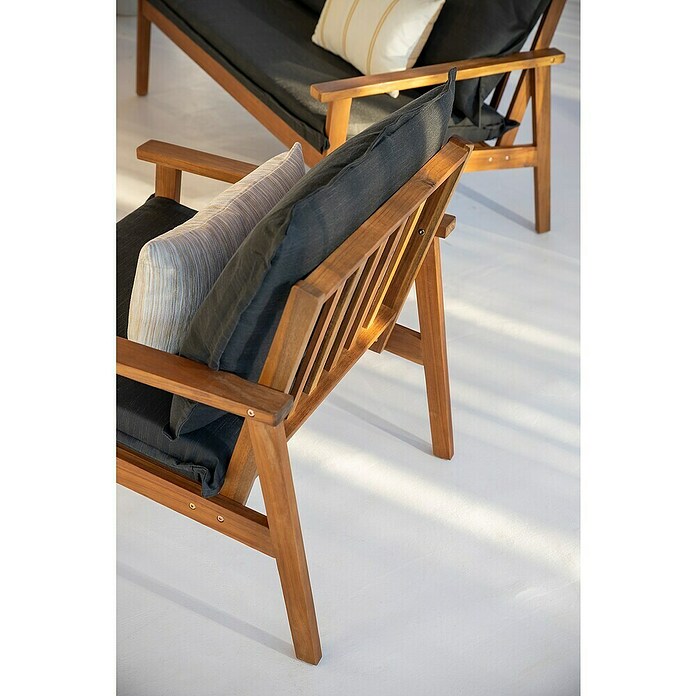 Sunfun Conjunto de muebles Edis (4 pzs., Madera de acacia, Marrón/Antracita) | BAUHAUS