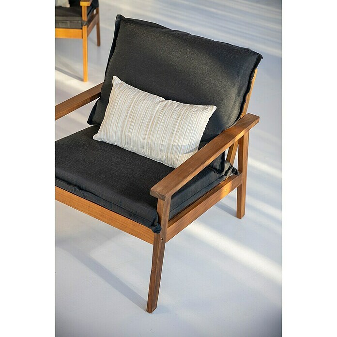 Sunfun Conjunto de muebles Edis (4 pzs., Madera de acacia, Marrón/Antracita) | BAUHAUS