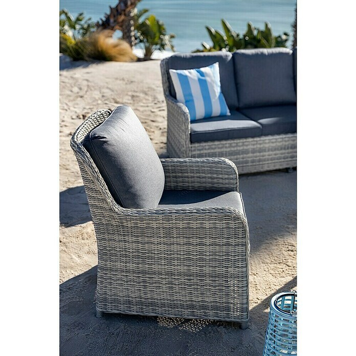 Conjunto de muebles Lodrino (6 pzs., Aluminio/Olefin, Beige/Gris) | BAUHAUS