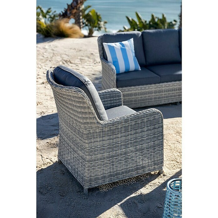 Conjunto de muebles Lodrino (6 pzs., Aluminio/Olefin, Beige/Gris) | BAUHAUS