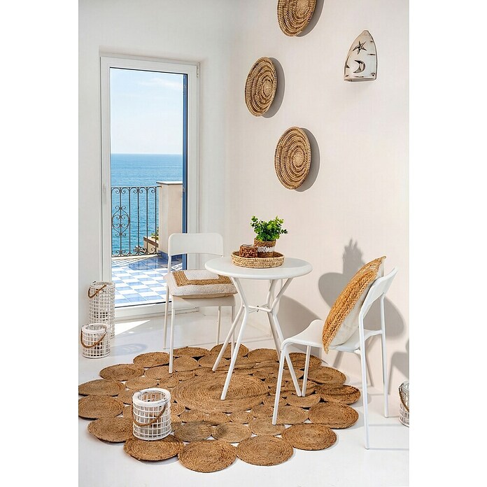 Conjunto de muebles de balcón Ina (3 pzs., Polipropileno, Blanco) | BAUHAUS