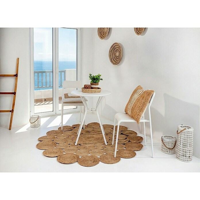 Conjunto de muebles de balcón Ina (3 pzs., Polipropileno, Blanco) | BAUHAUS