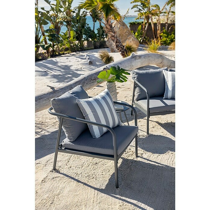 Conjunto de muebles Wesely (4 pzs., Acero/Poliéster, Gris) | BAUHAUS