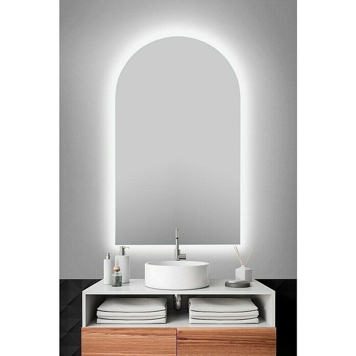 Bath Stage Espejo con luz B-963 (50 x 90 cm, Curvado) | BAUHAUS