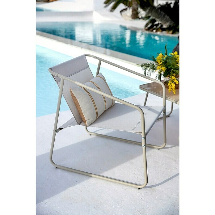 Conjunto de muebles Kateli (4 pzs., Acero/Textiline, Beige) | BAUHAUS