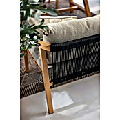 Sunfun Conjunto de muebles Monti (6 pzs., Aluminio con transferencia térmica de teca/Poliéster, Marrón/Gris) | BAUHAUS