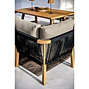 Sunfun Conjunto de muebles Monti (6 pzs., Aluminio con transferencia térmica de teca/Poliéster, Marrón/Gris) | BAUHAUS