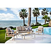 Sunfun Conjunto de muebles Bruna (4 pzs., Ratán sintético/Aluminio/Poliéster, Beige/Gris) | BAUHAUS