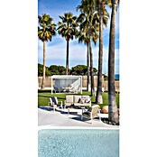 Sunfun Conjunto de muebles Bruna (4 pzs., Ratán sintético/Aluminio/Poliéster, Beige/Gris) | BAUHAUS