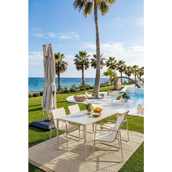 Sunfun Ampelschirm Capri (Beige, Bespannungsmaß (L x B): 300 x 350 cm) | BAUHAUS