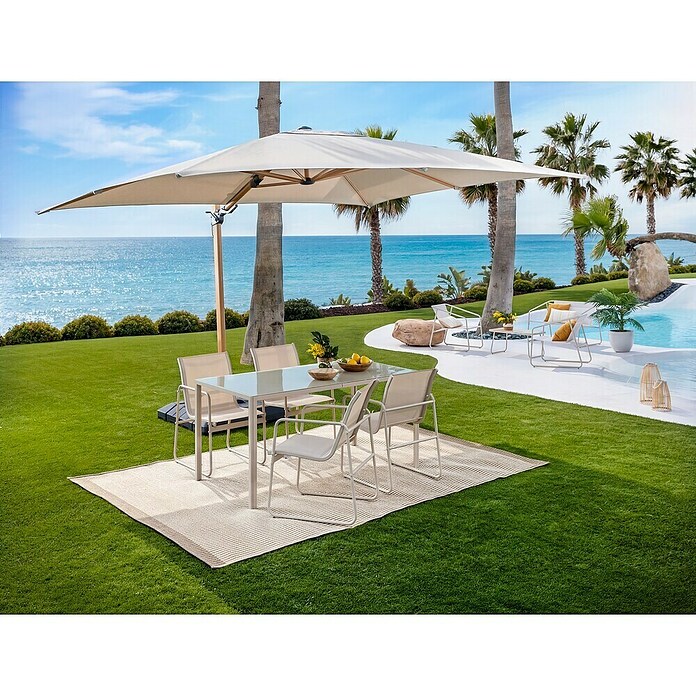 Sunfun Parasol de jardín Capri (Crudo, Dimensiones de la protección (L x An): 300 x 350 cm) | BAUHAUS