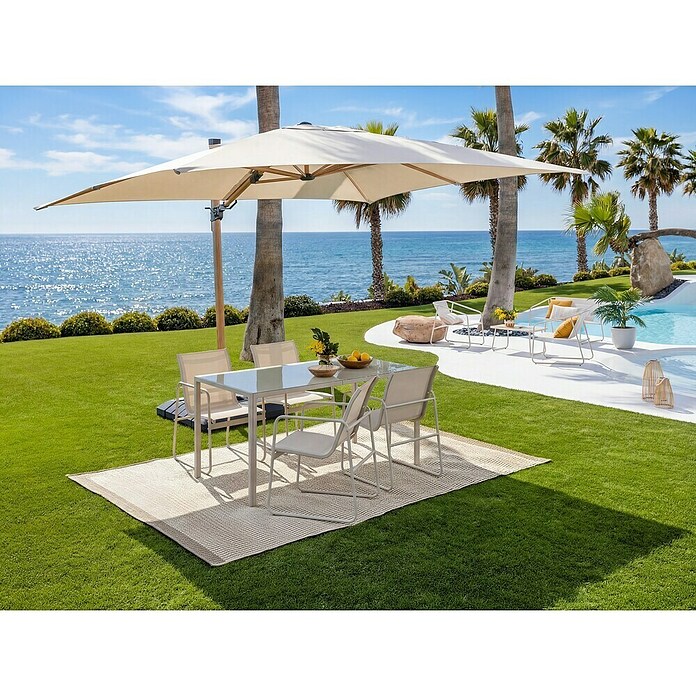 Sunfun Ampelschirm Capri (Beige, Bespannungsmaß (L x B): 300 x 350 cm) | BAUHAUS