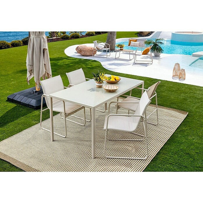 Sunfun Parasol de jardín Capri (Crudo, Dimensiones de la protección (L x An): 300 x 350 cm) | BAUHAUS