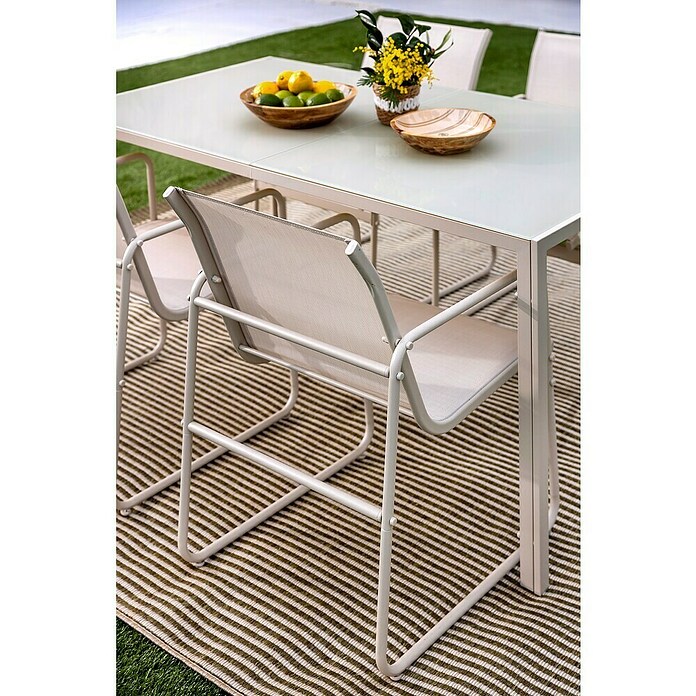Conjunto de muebles Bicoir (5 pzs., Acero/Textiline, Beige) | BAUHAUS
