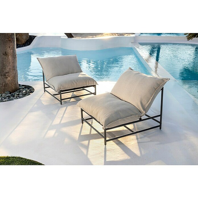 Sunfun Sillón de jardín Lumi (An x Pr x Al: 103,5 x 87 x 71,5 cm, Antracita/Gris, Textiline/Acero) | BAUHAUS