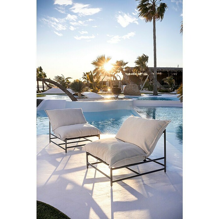 Sunfun Sillón de jardín Lumi (An x Pr x Al: 103,5 x 87 x 71,5 cm, Antracita/Gris, Textiline/Acero) | BAUHAUS