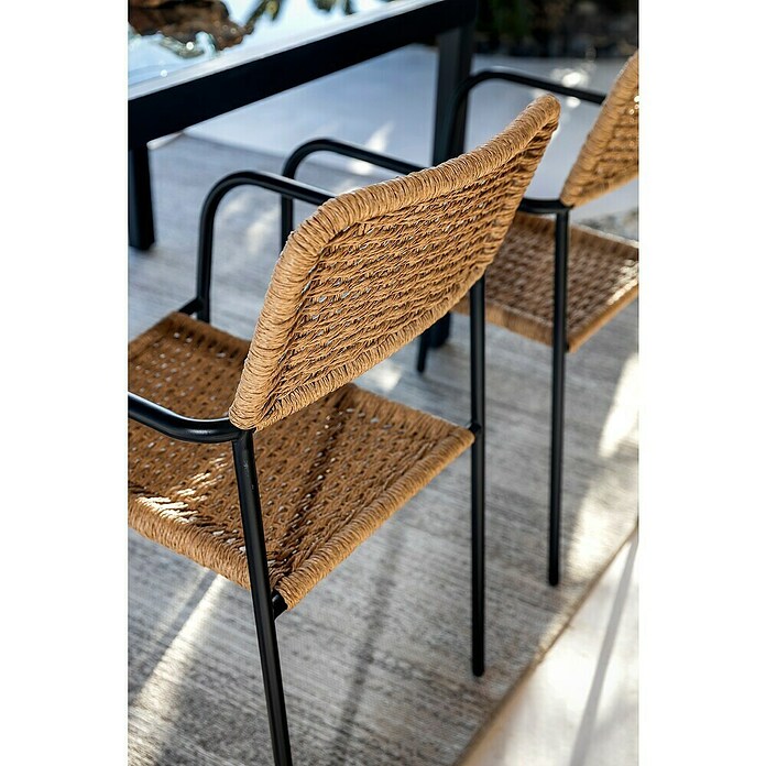Silla de jardín Spire (L x An x Al: 58 x 52 x 84 cm, Marrón, Ratán sintético/Acero) | BAUHAUS